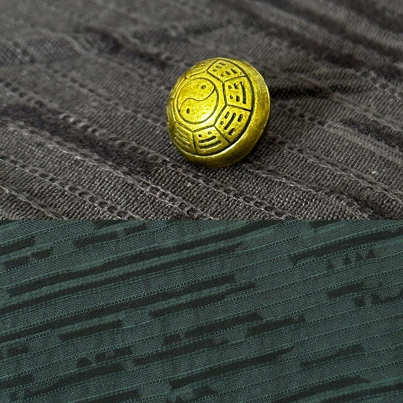 Chemise homme à manches mi-longues en coton et lin, motif patchwork de couleurs et Buddha Stones - image 7