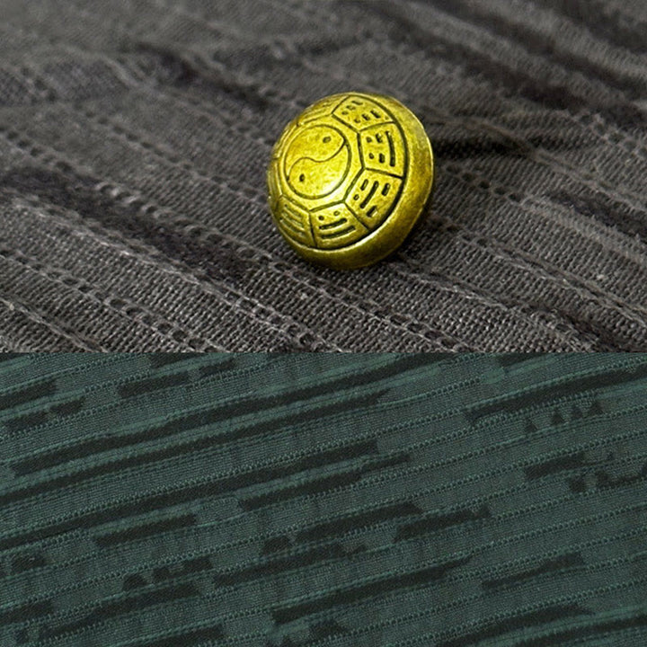 Chemise homme à manches mi-longues en coton et lin, motif patchwork de couleurs et Buddha Stones - image 7