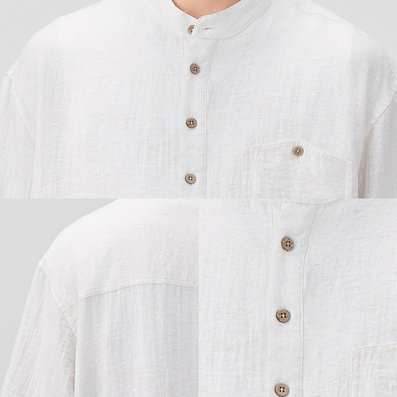 Chemise d'été à manches courtes et demi-boutons pour homme, motif Buddha Stones - image 6