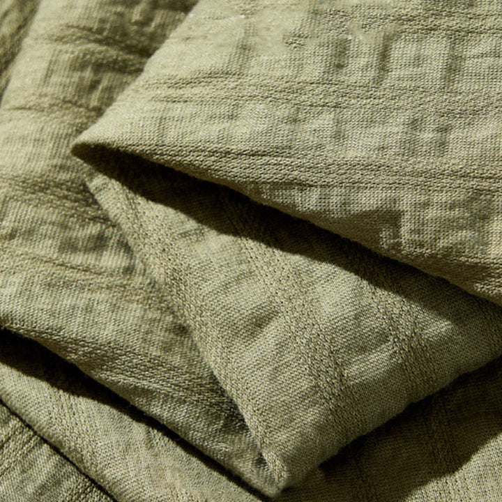 Chemise d'été en Tencel à manches courtes et boutons pour homme, couleur unie et respirante, motif Buddha Stones - image 11