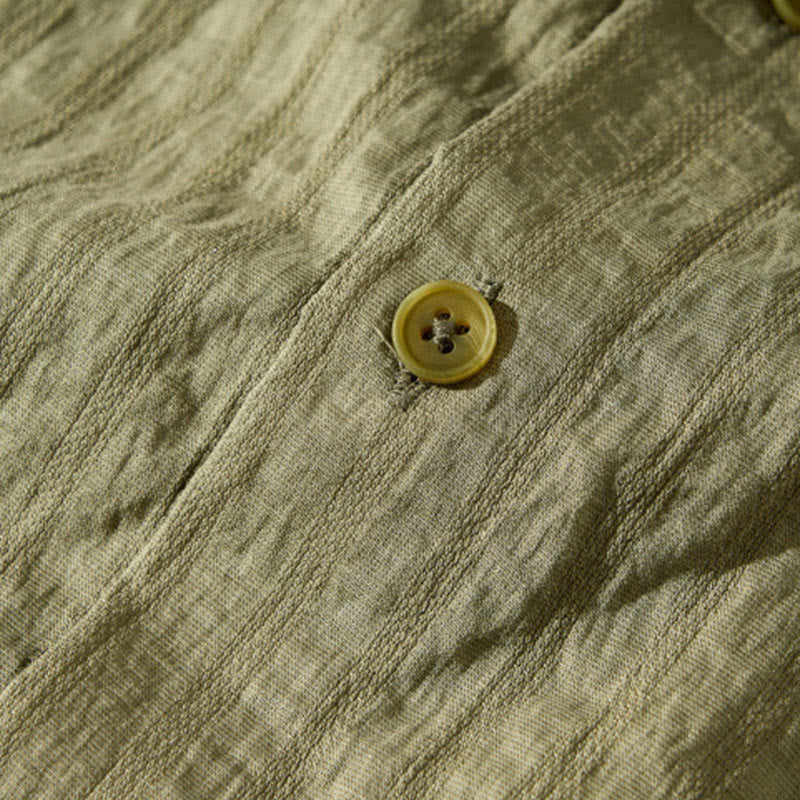 Chemise d'été en Tencel à manches courtes et boutons pour homme, couleur unie et respirante, motif Buddha Stones