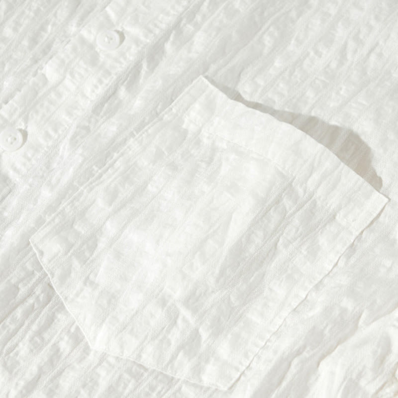 Chemise d'été en Tencel à manches courtes et boutons pour homme, couleur unie et respirante, motif Buddha Stones - image 18