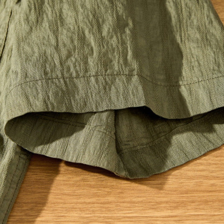 Chemise d'été en Tencel à manches courtes et boutons pour homme, couleur unie et respirante, motif Buddha Stones - image 9