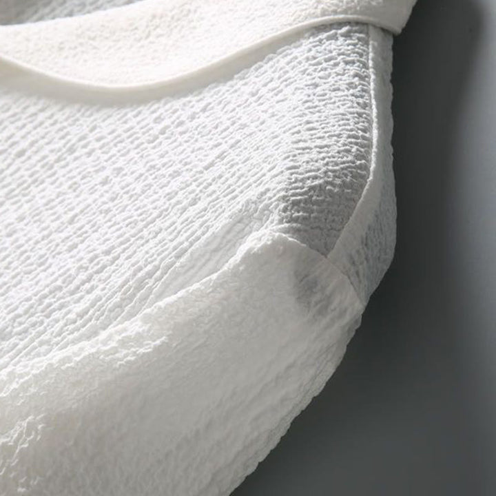 Ensemble 2 pièces pour homme, t-shirt à manches courtes et pantalon à col en V froissé, couleur unie, motif Buddha Stones - image 13