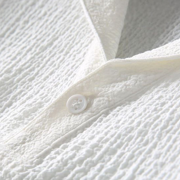 Ensemble 2 pièces pour homme, t-shirt à manches courtes et pantalon à col en V froissé, couleur unie, motif Buddha Stones - image 12