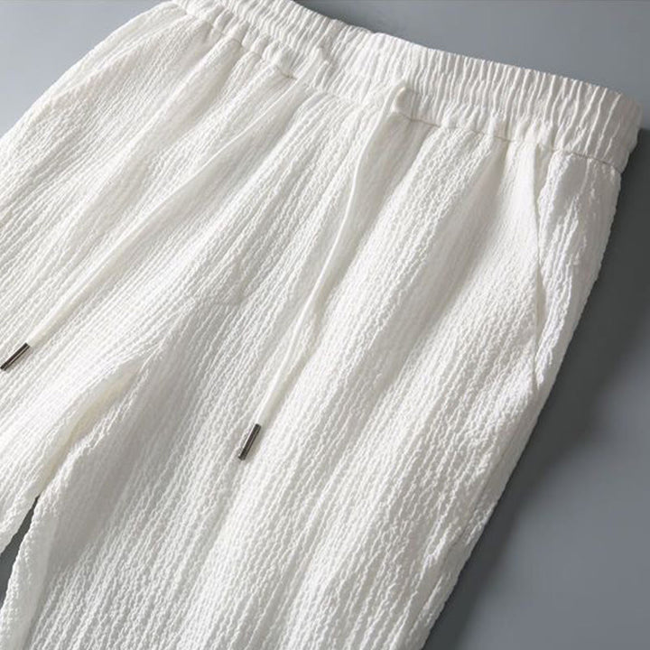 Ensemble 2 pièces pour homme, t-shirt à manches courtes et pantalon à col en V froissé, couleur unie, motif Buddha Stones - image 16