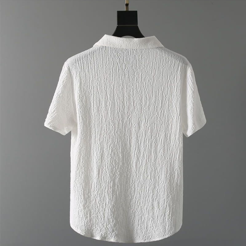 Ensemble 2 pièces pour homme, t-shirt à manches courtes et pantalon à col en V froissé, couleur unie, motif Buddha Stones - image 9