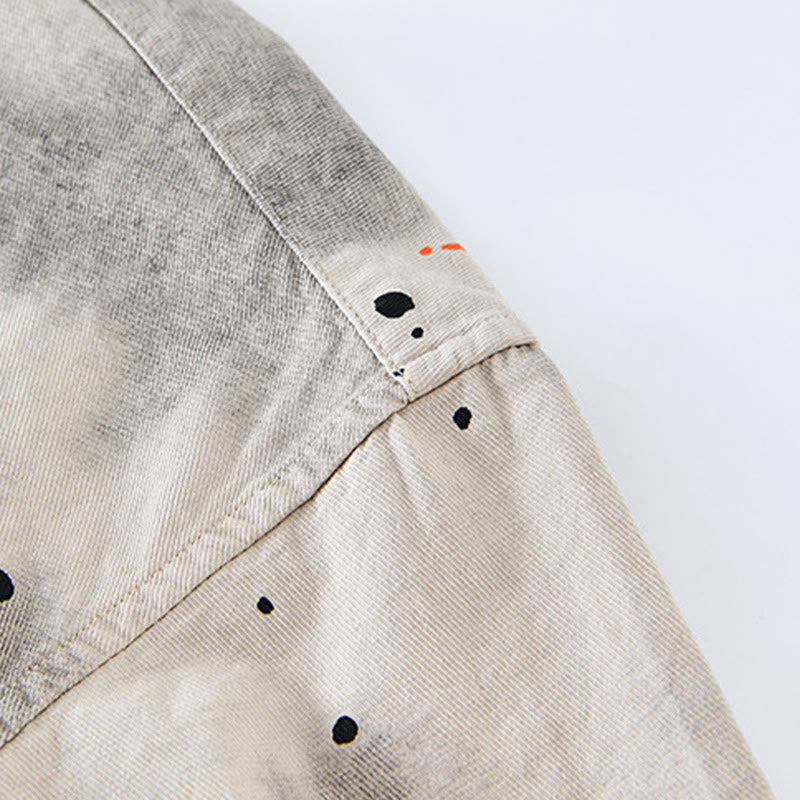 Chemise en coton à manches courtes et boutons pour homme, motif Buddha Stones, encre d'été éclaboussée de couleurs