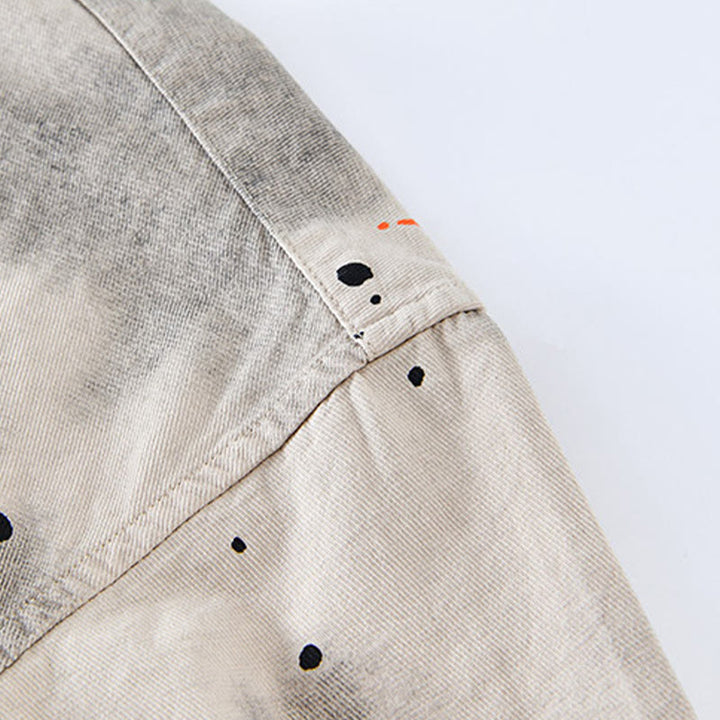 Chemise en coton à manches courtes et boutons pour homme, motif Buddha Stones, encre d'été éclaboussée de couleurs