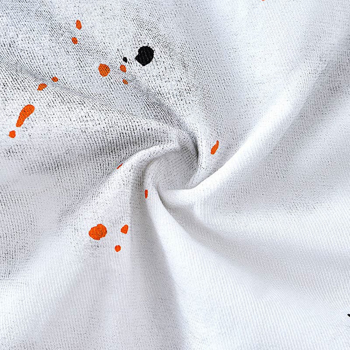 Chemise en coton à manches courtes et boutons pour homme, motif Buddha Stones, encre d'été éclaboussée de couleurs