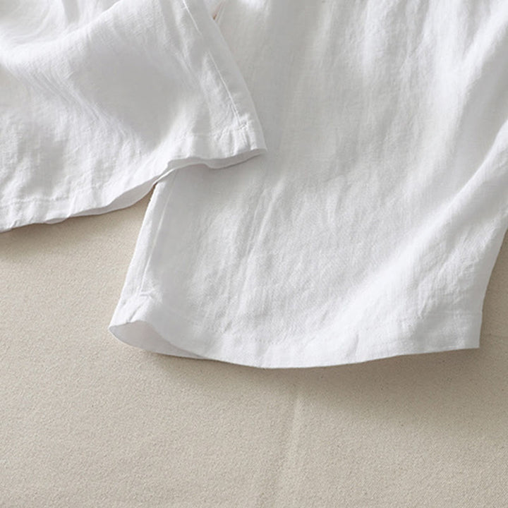 Pantalon large en coton et lin pour femme, couleur unie, taille élastique, avec poches , Buddha Stones été - image 20