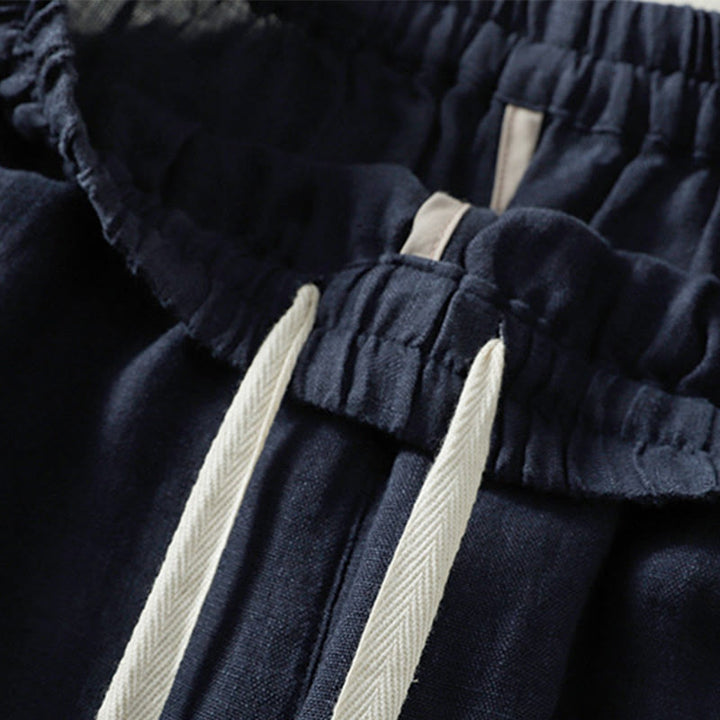 Pantalon Buddha Stones uni en coton avec cordon de serrage et poches pour femme, longueur 7-8 - image 11