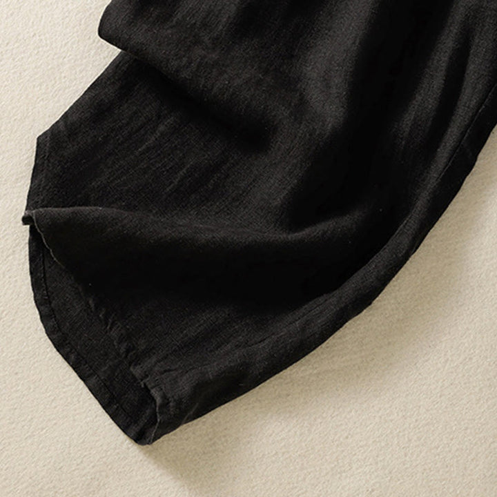 Pantalon Buddha Stones uni en coton avec cordon de serrage et poches pour femme, longueur 7-8 - image 19