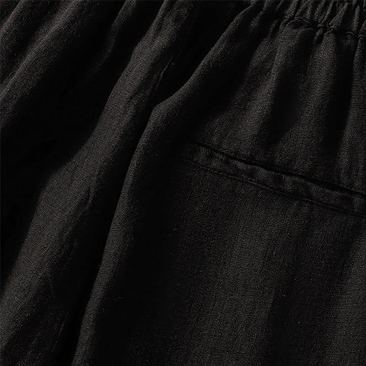 Pantalon Buddha Stones uni en coton avec cordon de serrage et poches pour femme, longueur 7-8 - image 18