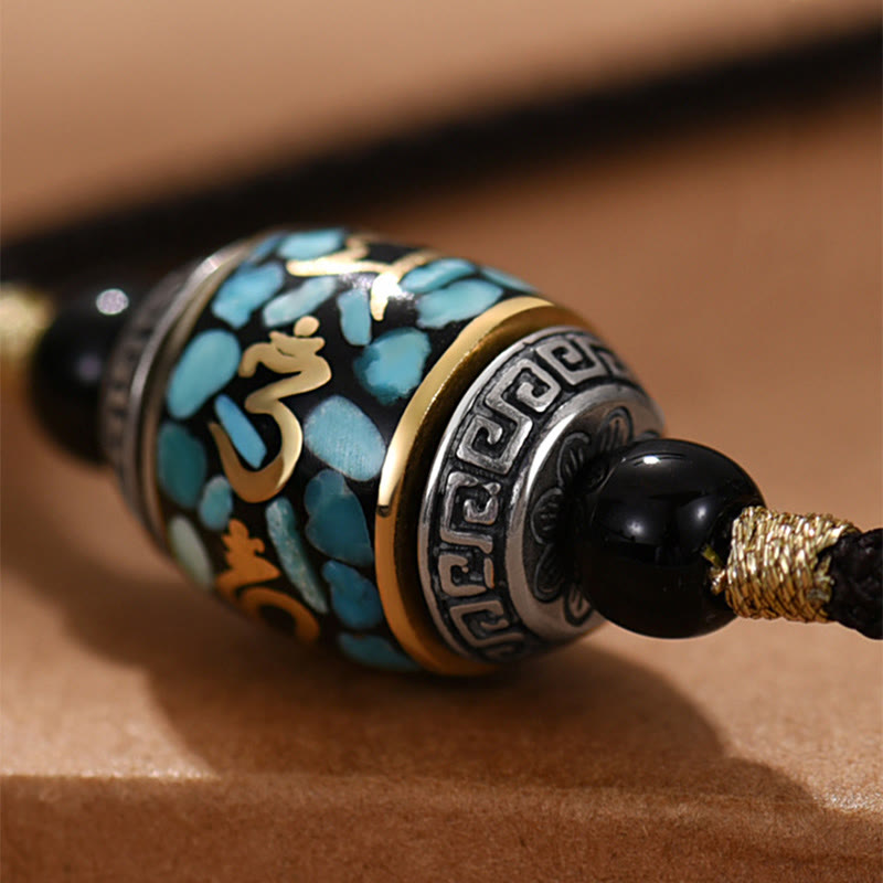 Collier pendentif rotatif en Buddha Stones tibétaines Om Mani Padme Hum Dzi - image 4