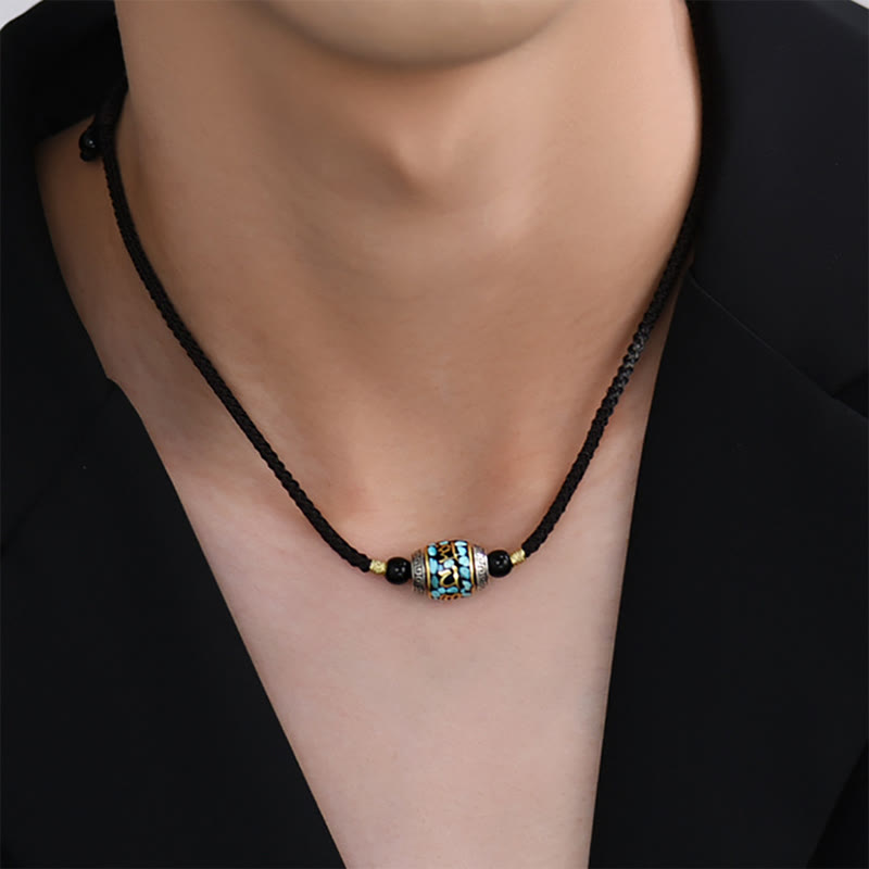 Collier pendentif rotatif en Buddha Stones tibétaines Om Mani Padme Hum Dzi - image 11