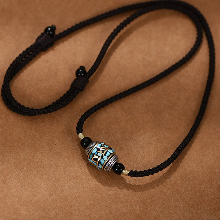 Collier pendentif rotatif en Buddha Stones tibétaines Om Mani Padme Hum Dzi - image 2