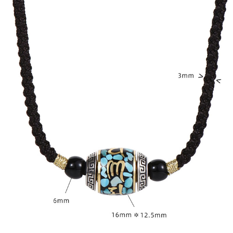 Collier pendentif rotatif en Buddha Stones tibétaines Om Mani Padme Hum Dzi - image 10