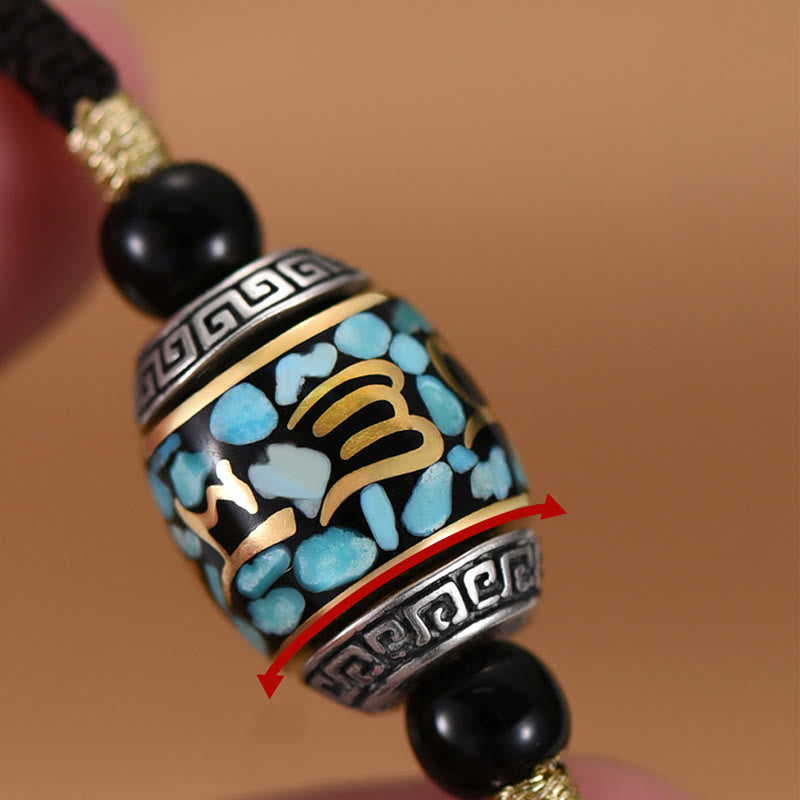 Collier pendentif rotatif en Buddha Stones tibétaines Om Mani Padme Hum Dzi - image 9