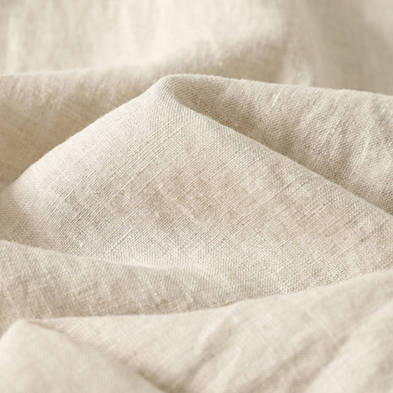 Pantalon décontracté rétro en coton et lin avec cordon de serrage et broderie Buddha Stones pour femme, longueur 7-8, avec poches - image 6