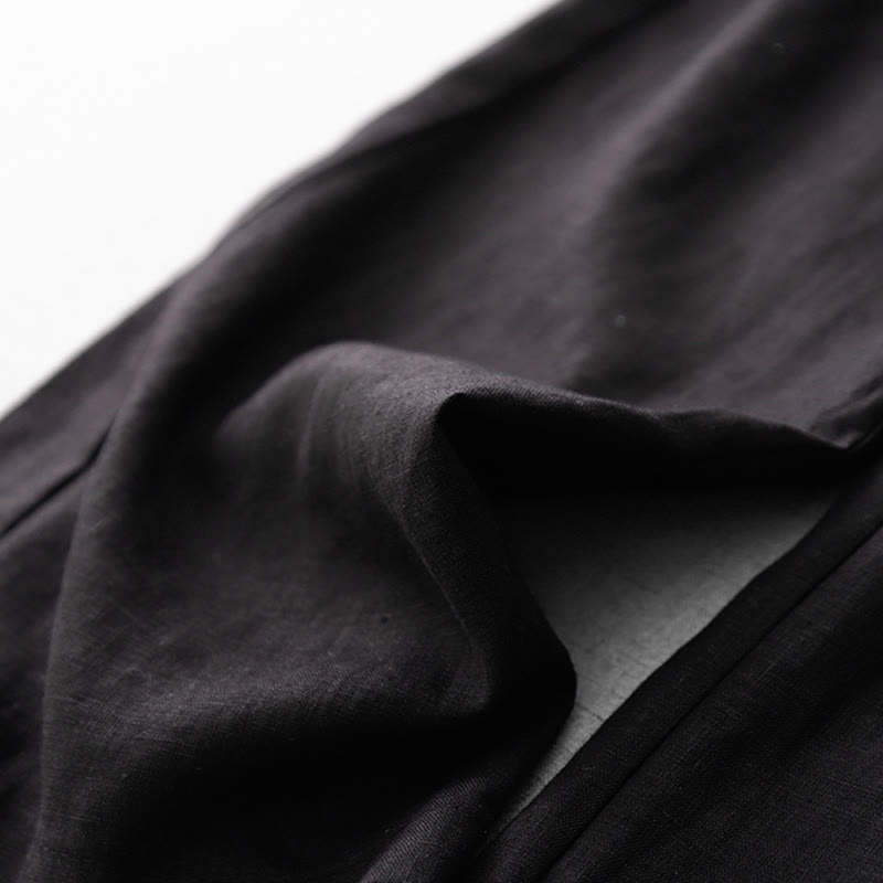 Pantalon décontracté taille haute à volants et cordon de serrage pour femme, coupe large en coton avec poches, motif Buddha Stones - image 22