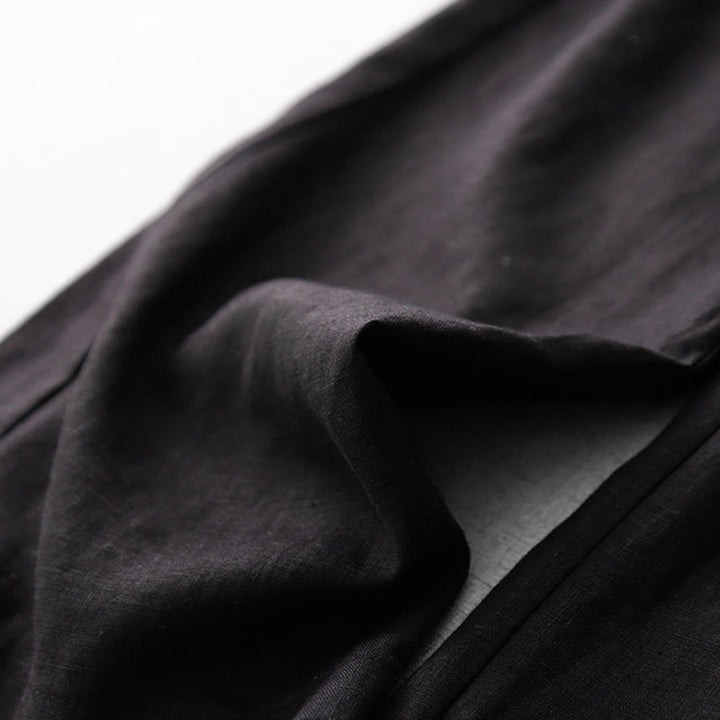 Pantalon décontracté taille haute à volants et cordon de serrage pour femme, coupe large en coton avec poches, motif Buddha Stones - image 22