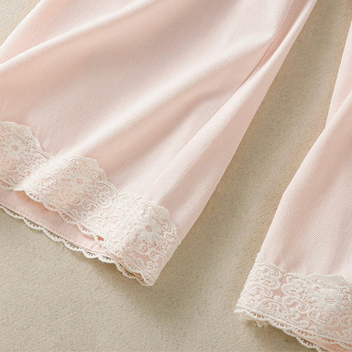 Pantalon Buddha Stones en dentelle patchwork taille haute pour femme, jambes larges, longueur cheville, avec poches et fermeture éclair - image 16