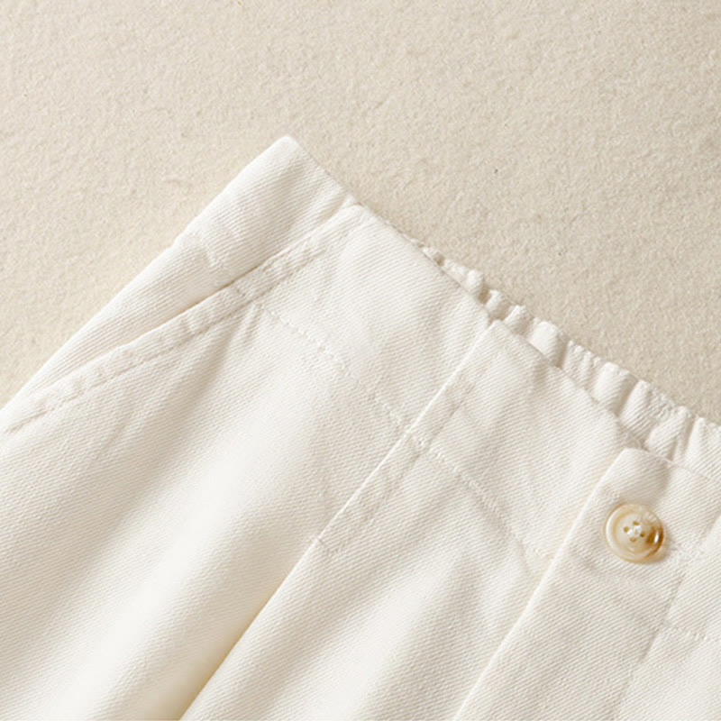 Pantalon Buddha Stones en dentelle patchwork taille haute pour femme, jambes larges, longueur cheville, avec poches et fermeture éclair - image 3