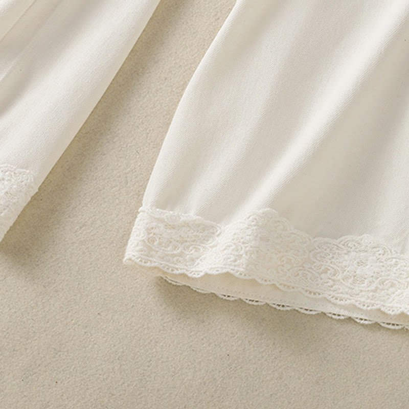 Pantalon Buddha Stones en dentelle patchwork taille haute pour femme, jambes larges, longueur cheville, avec poches et fermeture éclair - image 6