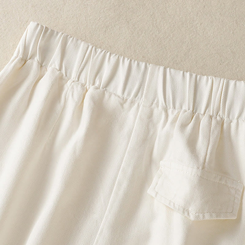 Pantalon Buddha Stones en dentelle patchwork taille haute pour femme, jambes larges, longueur cheville, avec poches et fermeture éclair - image 5