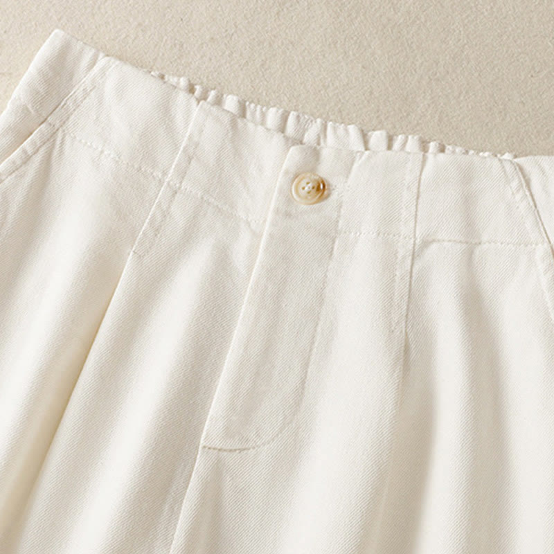 Pantalon Buddha Stones en dentelle patchwork taille haute pour femme, jambes larges, longueur cheville, avec poches et fermeture éclair