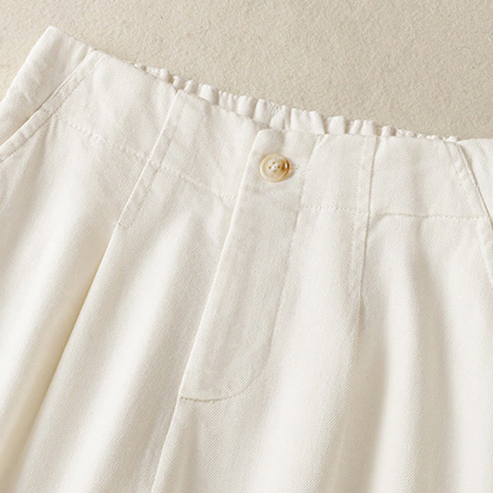 Pantalon Buddha Stones en dentelle patchwork taille haute pour femme, jambes larges, longueur cheville, avec poches et fermeture éclair