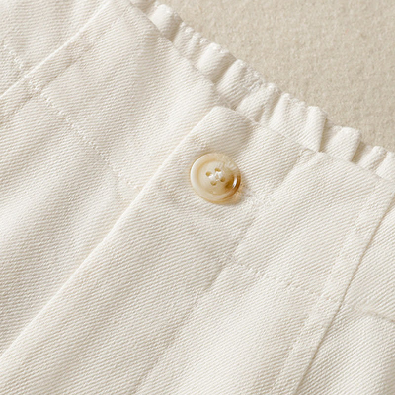 Pantalon Buddha Stones en dentelle patchwork taille haute pour femme, jambes larges, longueur cheville, avec poches et fermeture éclair - image 4