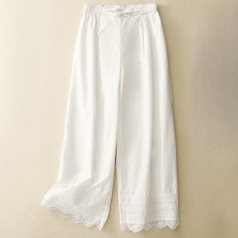 Pantalon large en coton à cordon de serrage pour femme, longueur cheville, avec poches, motif Buddha Stones Commute