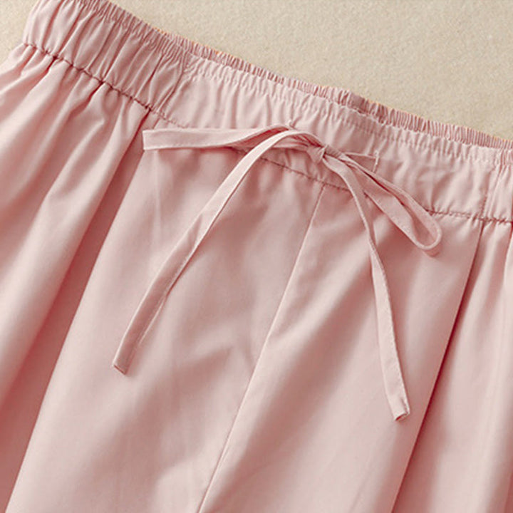 Pantalon large en coton à cordon de serrage pour femme, longueur cheville, avec poches, motif Buddha Stones Commute