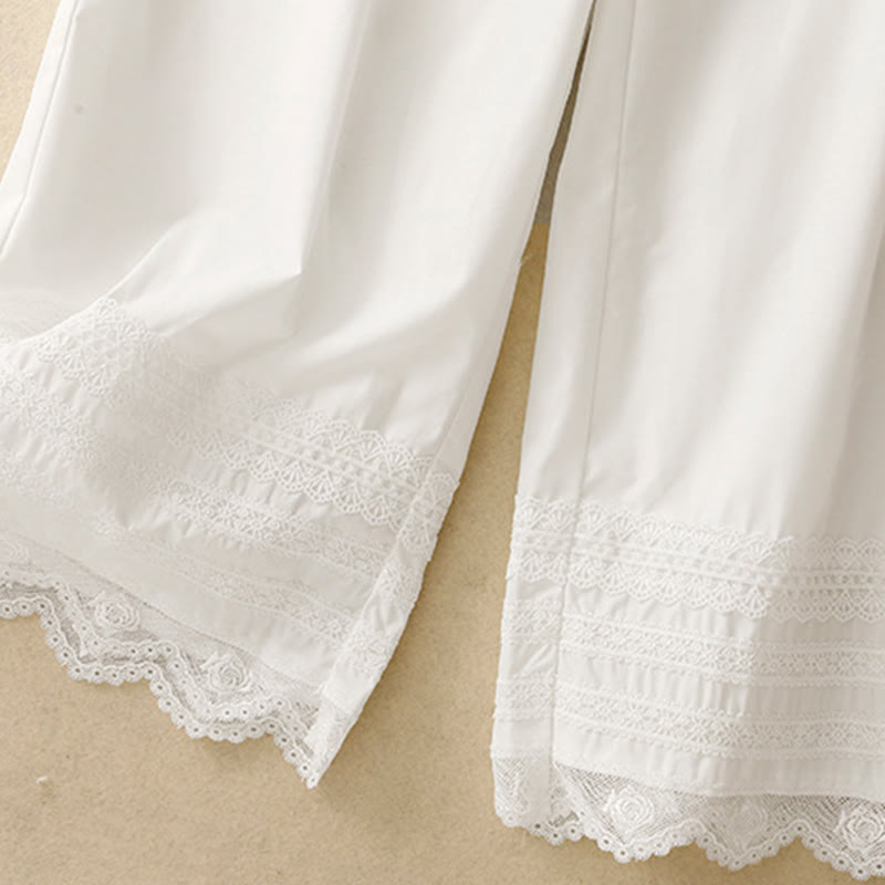 Pantalon large en coton à cordon de serrage pour femme, longueur cheville, avec poches, motif Buddha Stones Commute