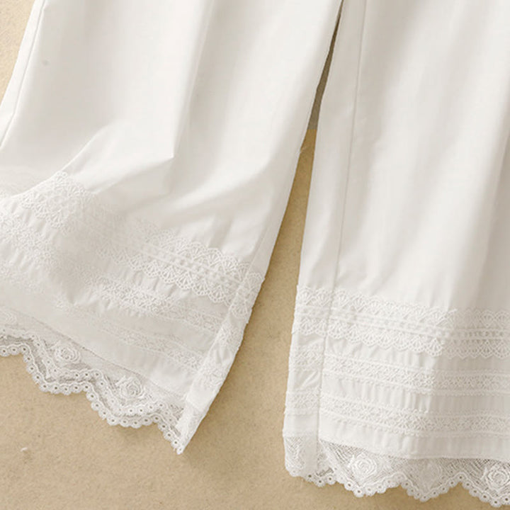 Pantalon large en coton à cordon de serrage pour femme, longueur cheville, avec poches, motif Buddha Stones Commute