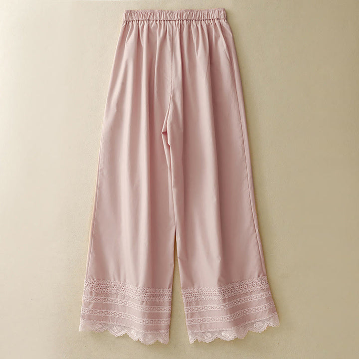 Pantalon large en coton à cordon de serrage pour femme, longueur cheville, avec poches, motif Buddha Stones Commute