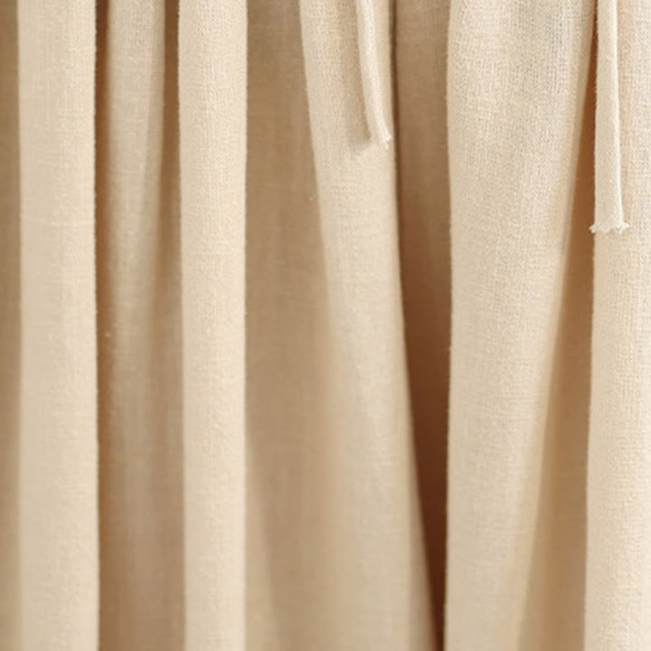 Pantalon large en coton avec poches pour femme, broderie printanière en Buddha Stones , ourlet patchwork et cordon de serrage - image 6