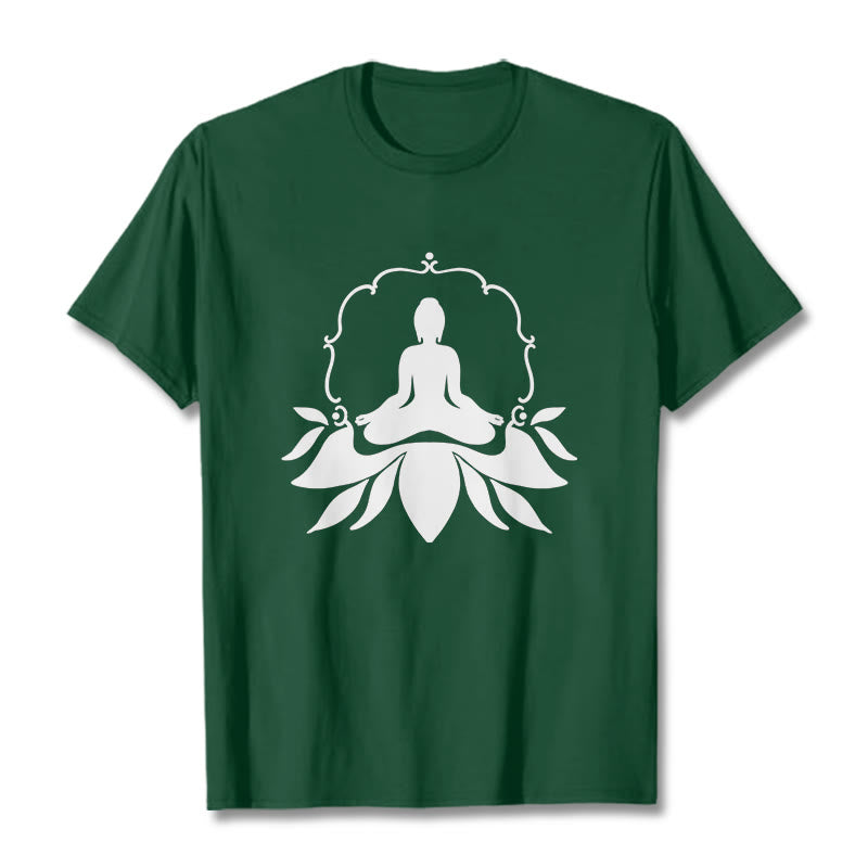 T-shirt Bouddha assis sur l'herbe Buddha Stones en méditation - Vert forêt - 2XL - image 10