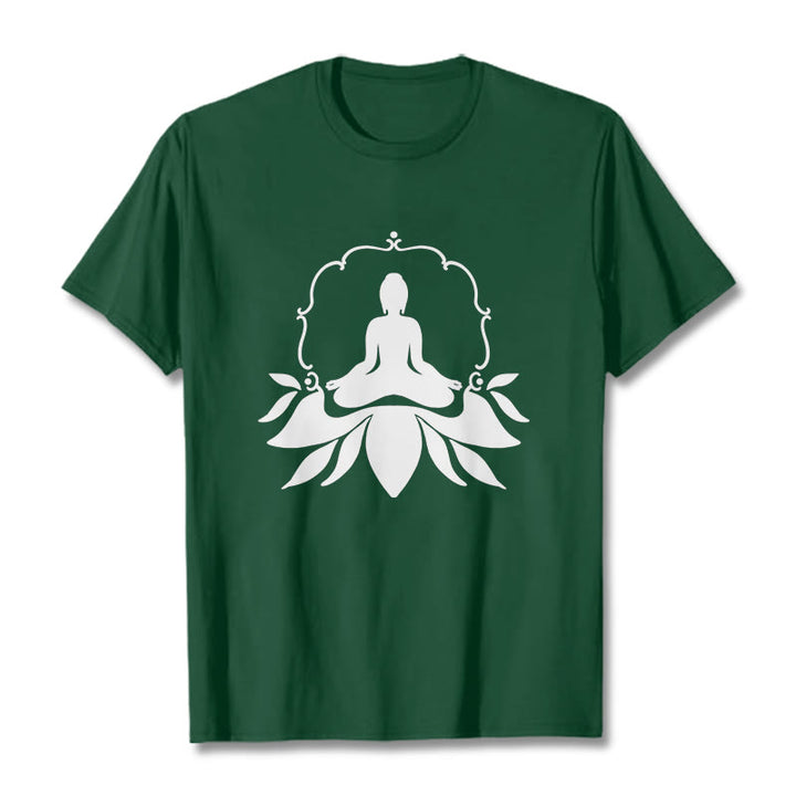 T-shirt Bouddha assis sur l'herbe Buddha Stones en méditation - Vert forêt - 2XL - image 10