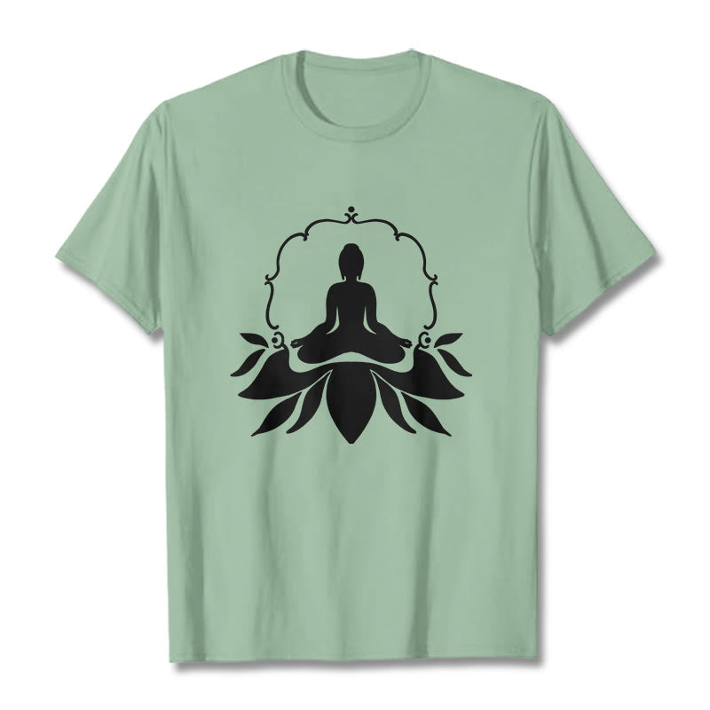T-shirt Bouddha assis sur l'herbe Buddha Stones en méditation - Vert pâle - 2XL - image 14