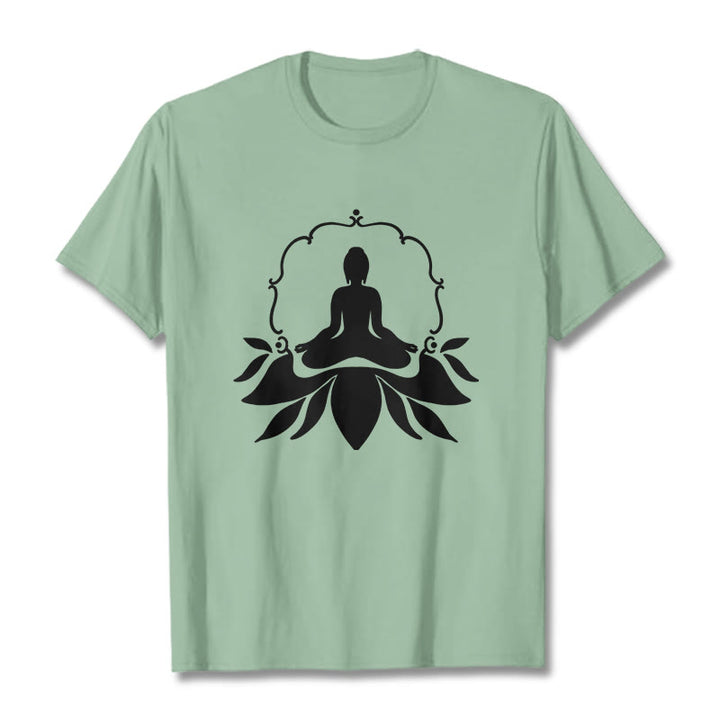 T-shirt Bouddha assis sur l'herbe Buddha Stones en méditation - Vert pâle - 2XL - image 14