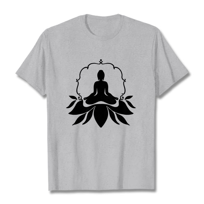 T-shirt Bouddha assis sur l'herbe Buddha Stones en méditation - Gris clair - 2XL - image 19