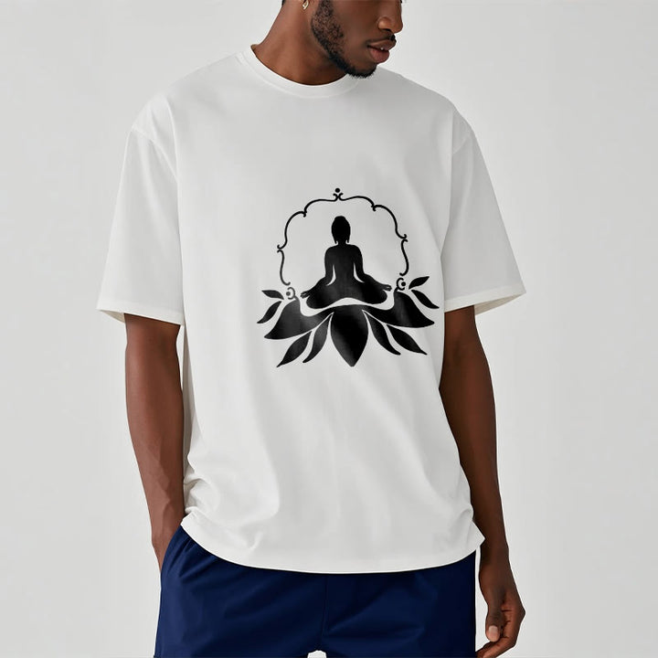 T-shirt Bouddha assis sur l'herbe Buddha Stones en méditation - image 6