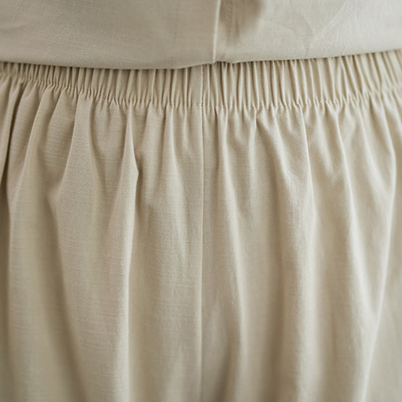 Ensemble 2 pièces décontracté à boutons et manches mi-longues, motif Buddha Stones , pantalon large avec poches, en coton, vêtements zen pour femmes - image 26