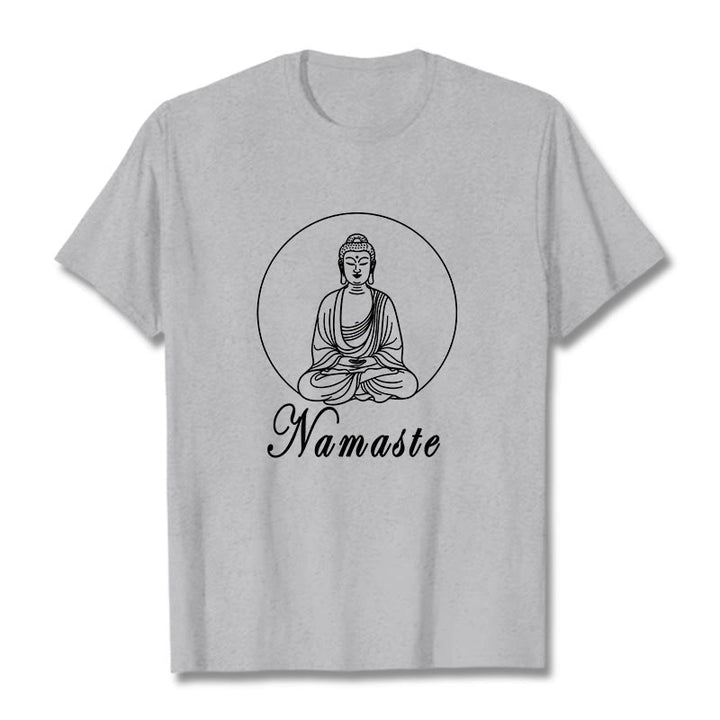 T-shirt Buddha Stones NAMASTE bouddha méditant - Gris clair - 2XL - image 19