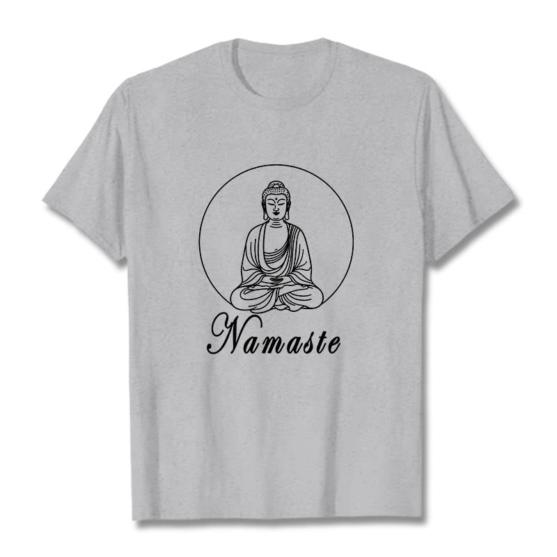 T-shirt Buddha Stones NAMASTE bouddha méditant - Gris clair - 2XL - image 20