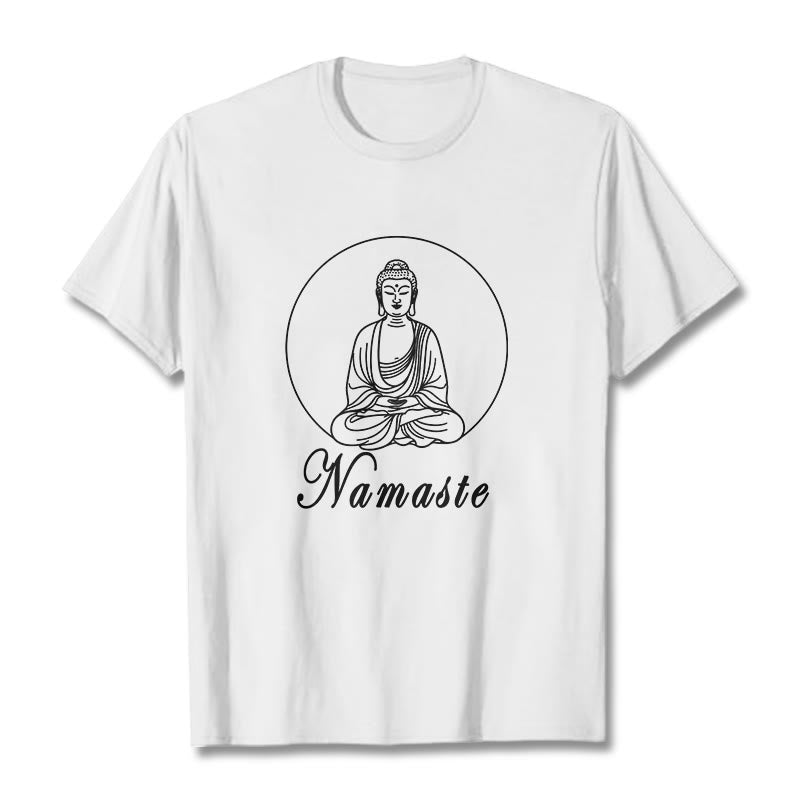 T-shirt Buddha Stones NAMASTE bouddha méditant - Blanc - 2XL - image 5