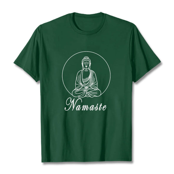 T-shirt Buddha Stones NAMASTE bouddha méditant - Forêt Verte - 2XL - image 11